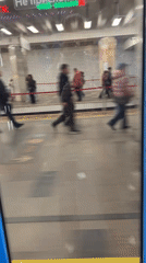 Moscow subway departure captured on video from inside train