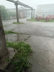 Rainstorm floods abandoned industrial site in Karnobat, Bulgaria
