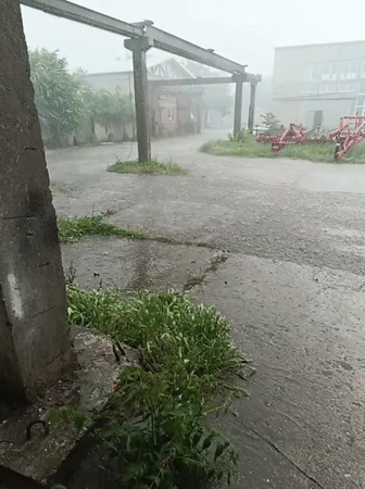 Rainstorm floods abandoned industrial site in Karnobat, Bulgaria