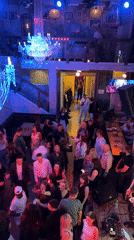 Live band performance at ornate Minsk venue