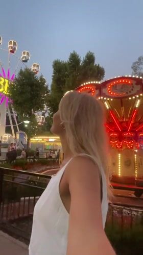 Dusk at Sochi's amusement park and dolphinarium district