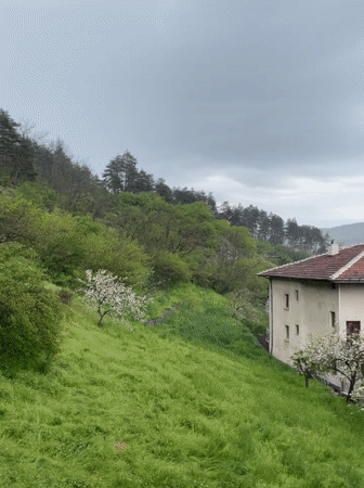 Overcast day documented in mountain town Zlatograd, Bulgaria