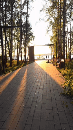 Sunset on the Kama River waterfront, Chaikovsky