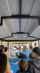 Tourist train carries passengers through Marseille's Old Port