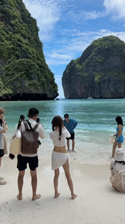 Early morning tourists explore Ao Nang beaches and scenic viewpoints