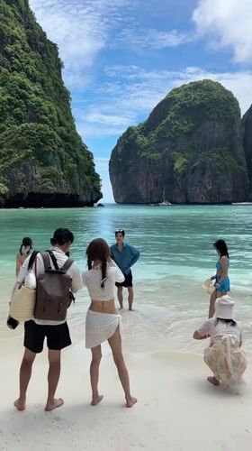 Early morning tourists explore Ao Nang beaches and scenic viewpoints
