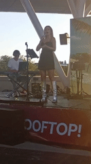 Live rooftop band performance in Wrocław, Poland