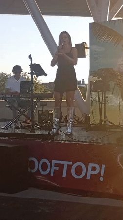 Live rooftop band performance in Wrocław, Poland