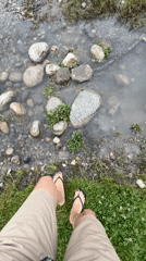 River crossing in Bedyk valley with submerged ruins