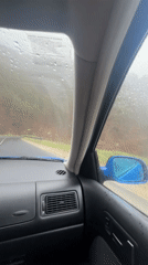 Rainy car journey through Bulgarian forest captured on video