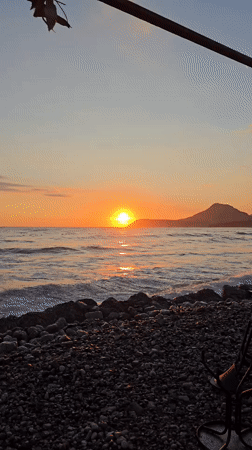 Sunset captured over Adriatic Sea from Bar, Montenegro