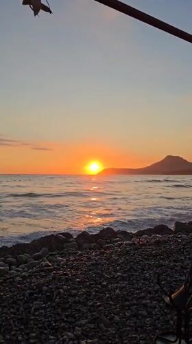 Sunset captured over Adriatic Sea from Bar, Montenegro