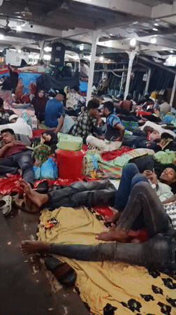 Crowded shelter conditions documented in Durgabardi, Bangladesh