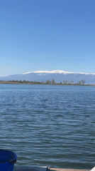 Morning fishing scene captured near Sofia with mountain backdrop