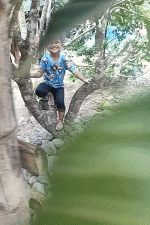Casual outdoor moments around a rural Indonesian village