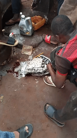 Group examines automotive parts in Badiko, Nigeria