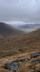 Highland landscape documented near Bridge of Orchy on cloudy day