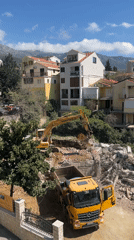 Yoga session and construction work documented in Boreti