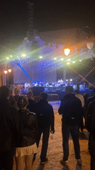 Orchestra performs outdoor evening concert in Budva, Montenegro