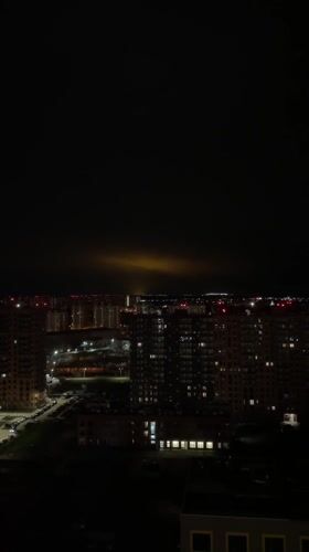 Nighttime cityscape captured in Balashikha, Russia