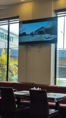 Restaurant interior captured in Ernakulam, India Friday morning