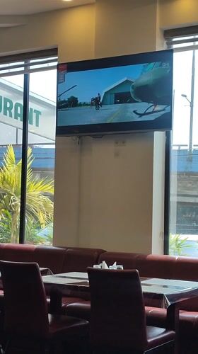 Restaurant interior captured in Ernakulam, India Friday morning