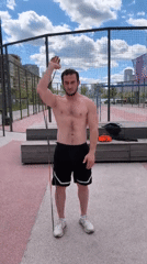 Morning workout session at an outdoor gym in Moscow