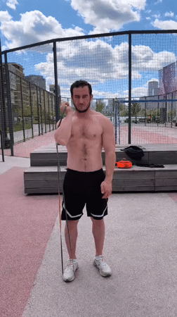 Morning workout session at an outdoor gym in Moscow