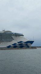 Sun Princess cruise ship docks in Bar, Montenegro harbor