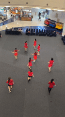 Synchronized dance performance at Baywalk Mall, North Jakarta