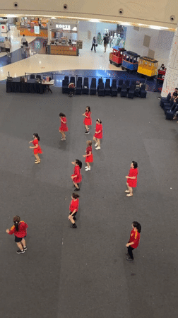 Synchronized dance performance at Baywalk Mall, North Jakarta