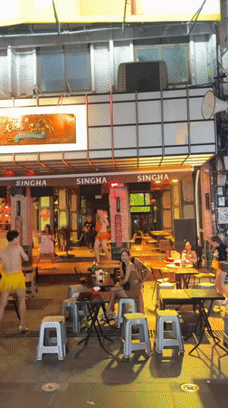 Bangkok nightlife scenes captured across multiple bars and streets