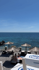 Sunny afternoon along the Adriatic coast in Sutomore
