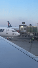 Passenger documents sunset airport activity in Aksu, Turkey