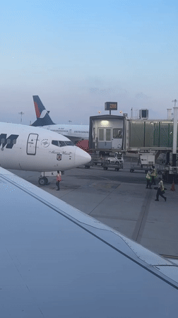 Passenger documents sunset airport activity in Aksu, Turkey