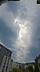Storm clouds break over a Baden-Baden residential complex