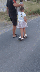 Evening in Dobev: skateboarding and sheep feeding at dusk
