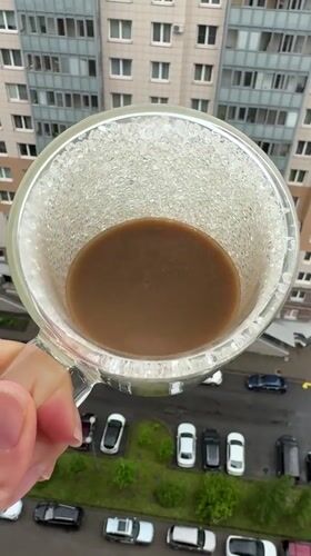 Morning coffee moment captured in Sinyavino residential area
