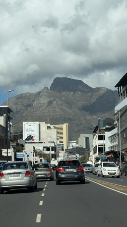 Morning traffic and street activity observed in Cape Town