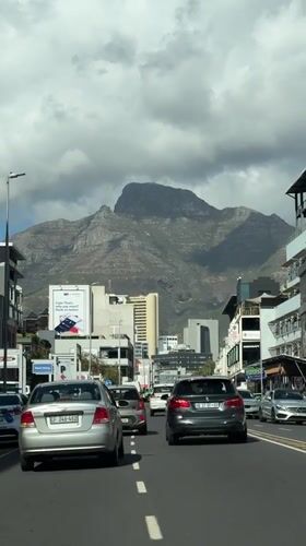 Morning traffic and street activity observed in Cape Town