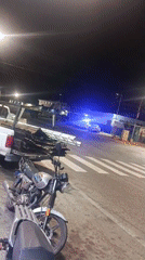 Motorcycle, construction truck, police cars spotted on Juan Griego street
