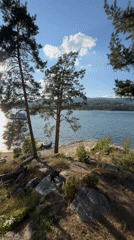 Sunny afternoon along the Bukhtarma Reservoir, Kazakhstan