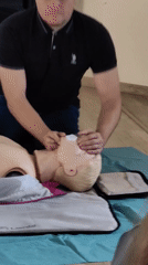CPR technique demonstrated on training mannequin in Russia