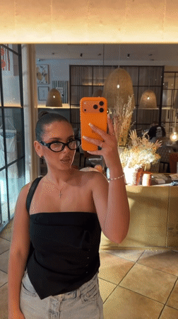 Woman takes selfie at Krasnoyarsk restaurant