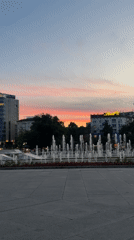 Sofia's city center at golden hour, June 2026
