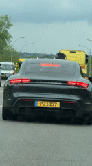 Porsche Taycan spotted on Leudelange road among traffic