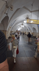 Inside a grand metro system during the morning rush