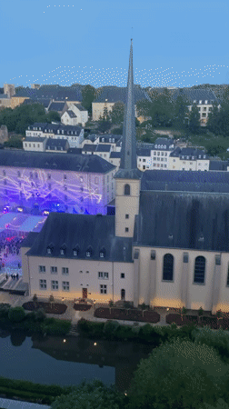 Dusk panoramas captured across Luxembourg City's historic Grund quarter