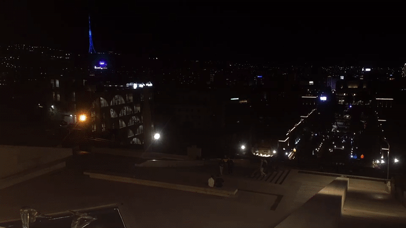 Evening scene captured from elevated viewpoint in Yerevan