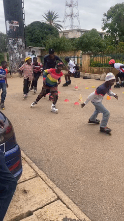 Rollerblading practice session winds through Jos streets